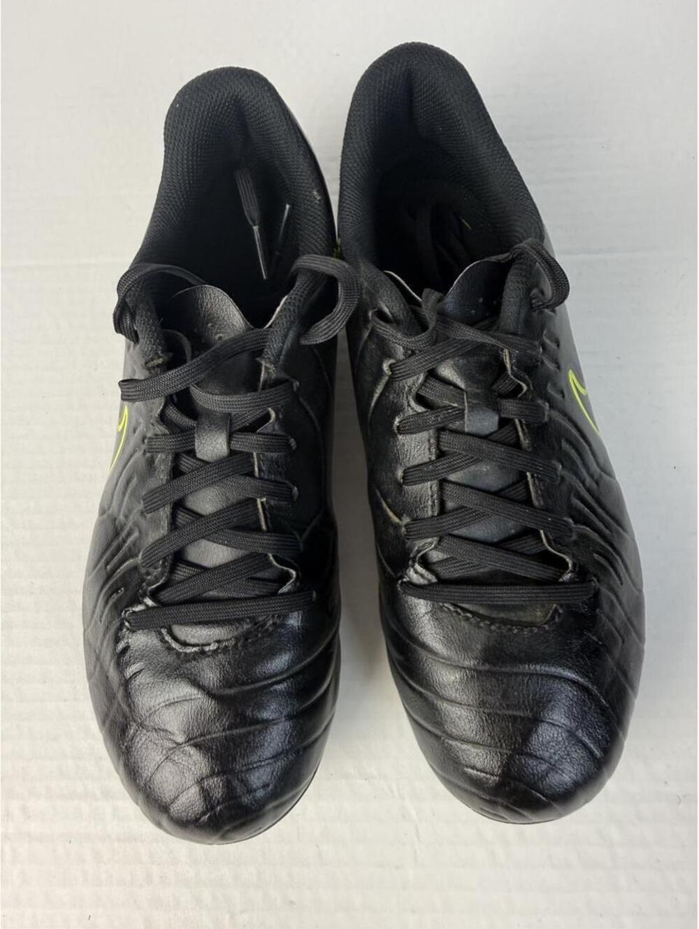 Nike Mercurial Vapor 10 Elite FG Black with Yellow Swoosh Football Cleats size 6